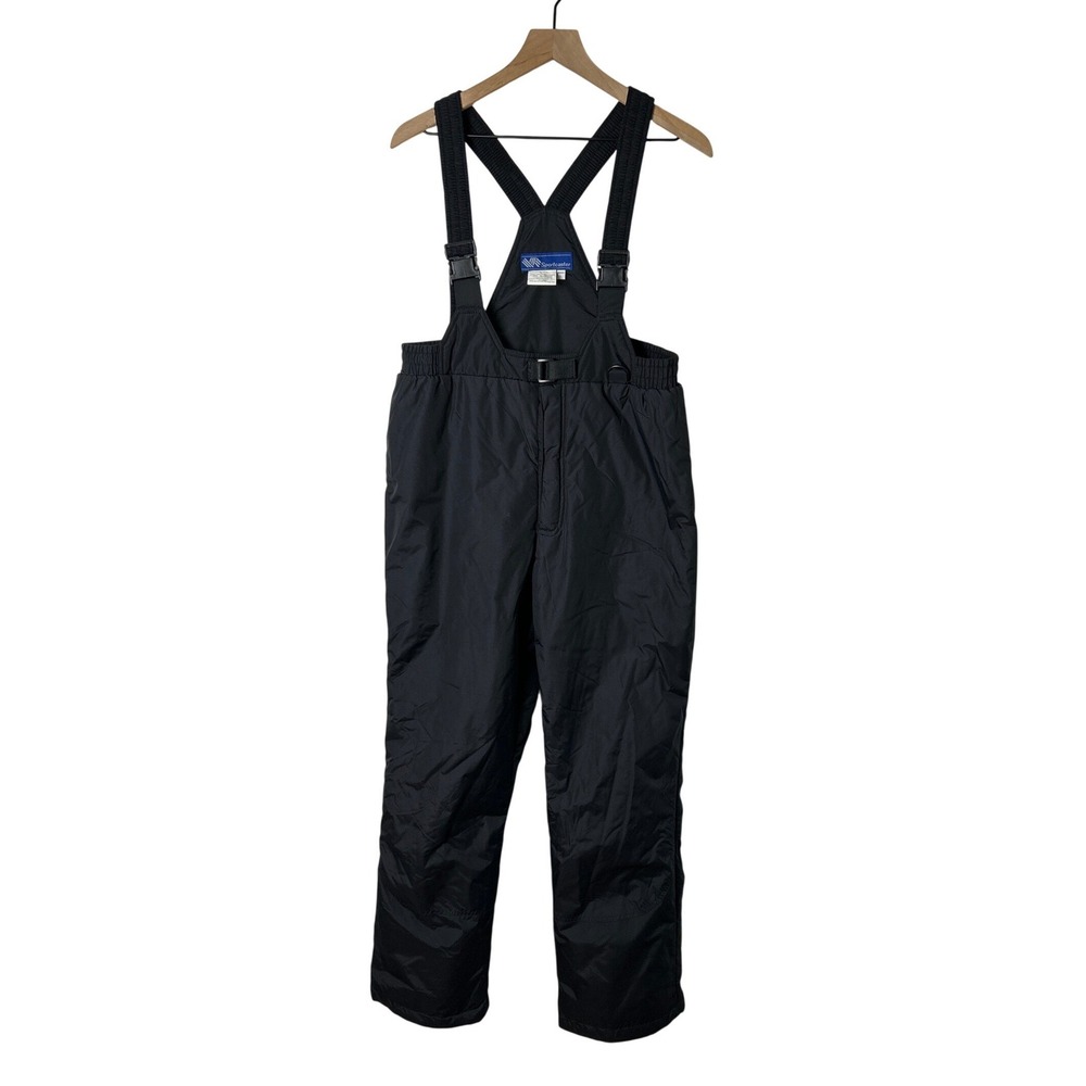 Sportcaster Mens Insulated Adjustable Snow Bib Overalls Size L Black Winter Ski